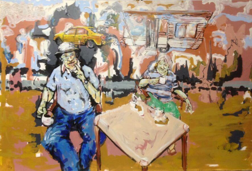 Finalist in 2014 Pt Pirie Art Prize, Grey Nomads painted by Philip David