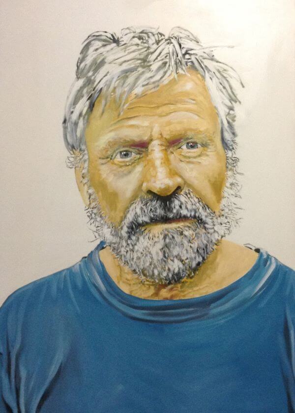 Finalist in 2015 Whyalla Art Prize, Ross Edwards, Australian Composer, painted by Philip David