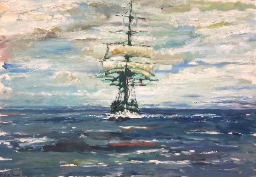 Finalist in 2016 ANL Maritime Art Prize, 1900's Coastal Trader Passes Phillip Island painted by Philip David