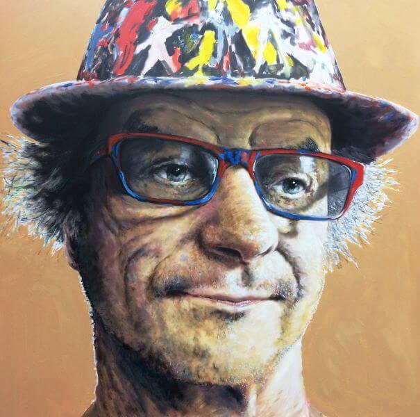 Finalist in 2017 Percival Portrait Prize, Jungle Phillips, Outsider Artist, painted by Philip David