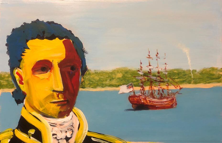 Finalist in 2018 ANL Maritime Art Prize, Flinders thought he was the first to know Australia's coastline painted by Philip David