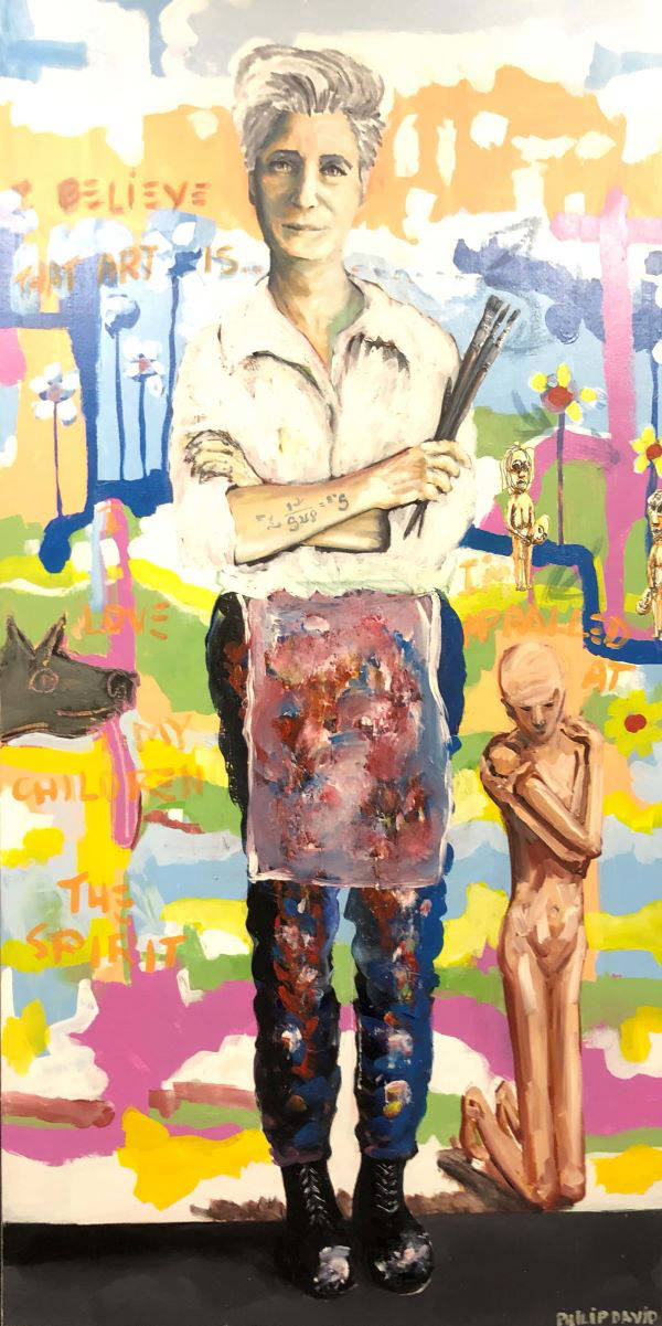 Portrait of Cat Leonard, Artist, painted by Philip David