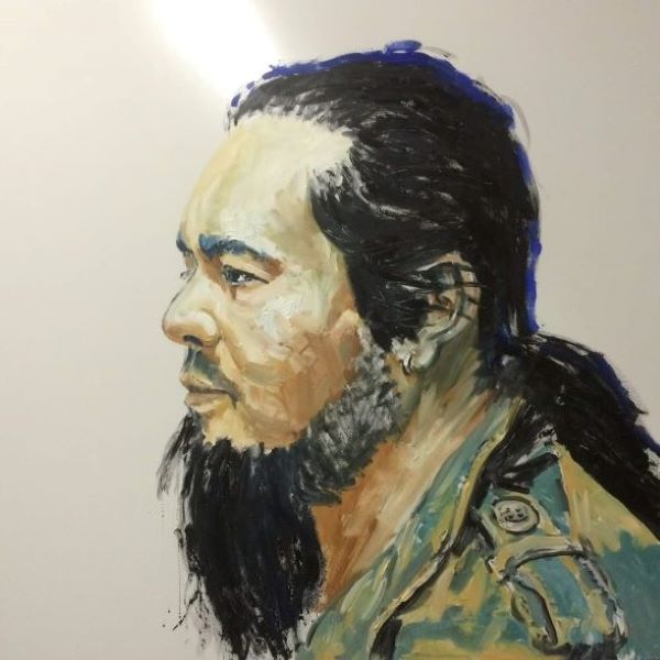 Portrait of Damien Shen, Artist, painted by Philip David