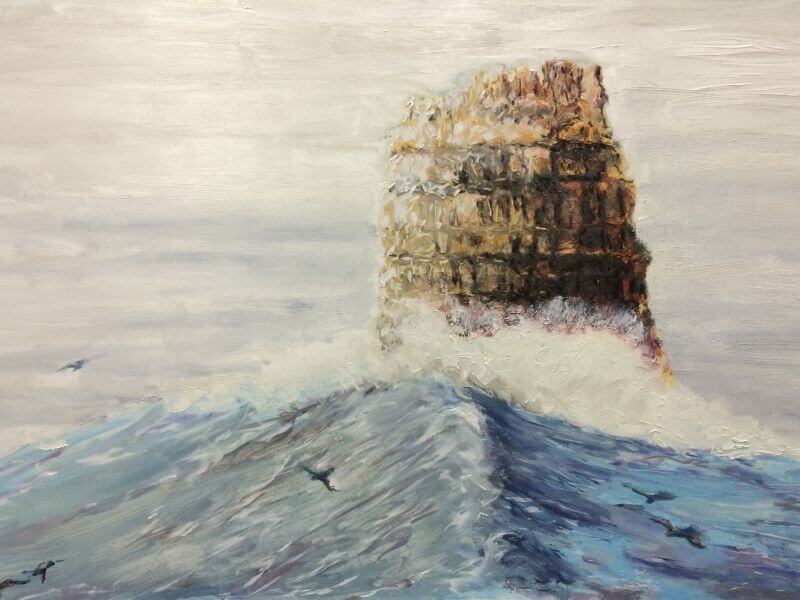 Eddystone Rock painted by Philip David