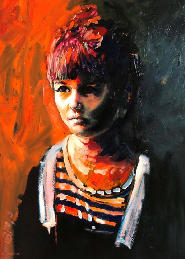 Portrait of Jasmine Crisp, Artist, painted by Philip David