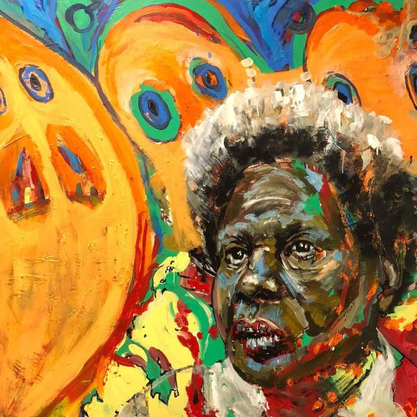 Portrait of Neriba Gallasch, Art Gallery Owner, painted by Philip David